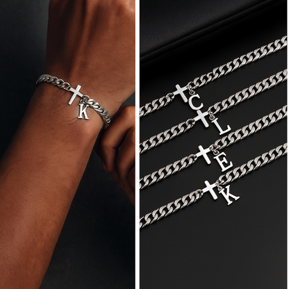 Cross Initial Bracelet
